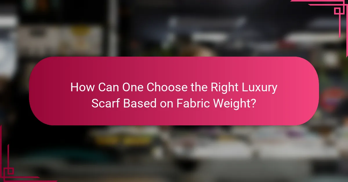 How Can One Choose the Right Luxury Scarf Based on Fabric Weight?