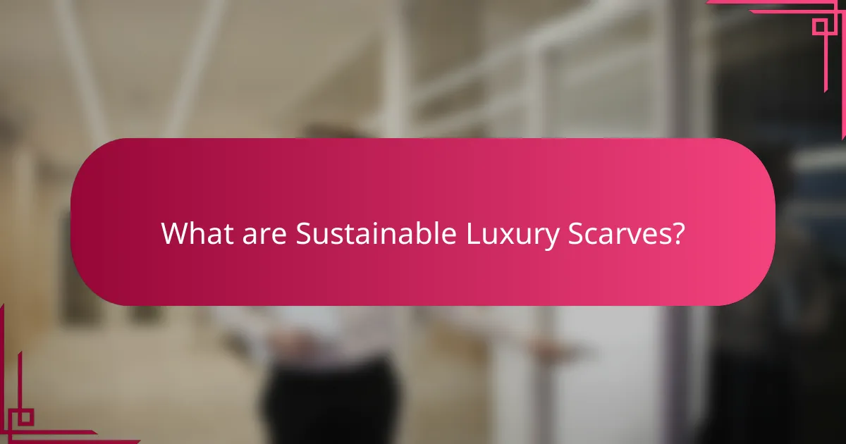 What are Sustainable Luxury Scarves?