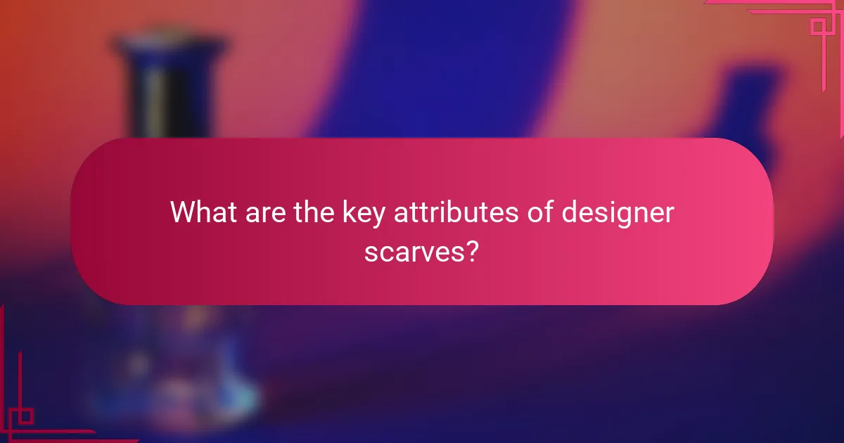 What are the key attributes of designer scarves?