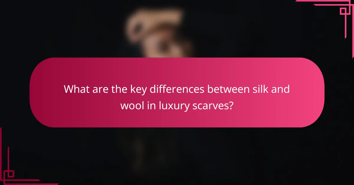 What are the key differences between silk and wool in luxury scarves?